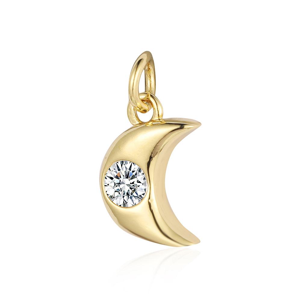 3pcs/Lot Crescent Moon Copper Zircon DIY Jewelry Pendant Octagonal Star Heart Butterfly CZ Charms Necklace Making
