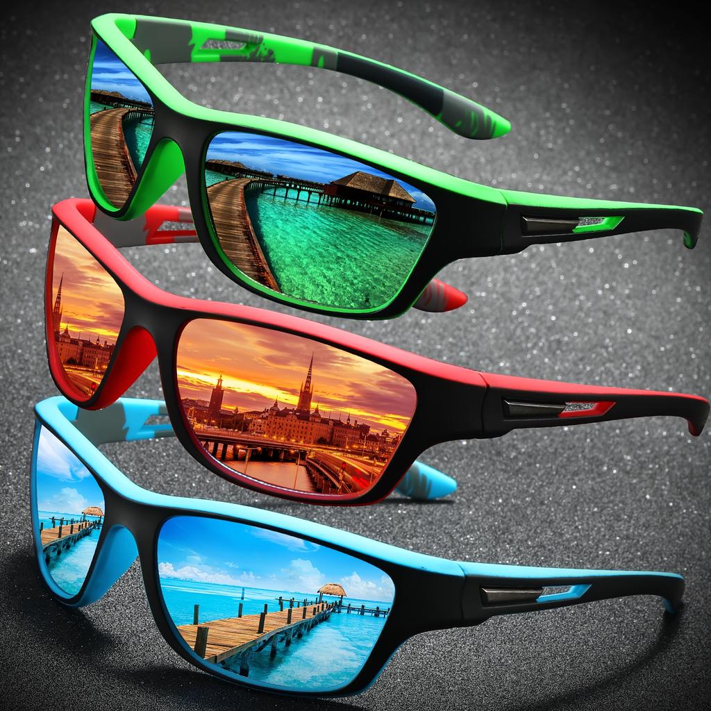 2/3PCS Brand New Men Sunglasses Polarized Sun Glasses Women UV400 Outdoor Baseball Softball Sport Eyewear Fishing Goggles