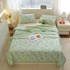 Floral Rainbow Pattern Quilt 100% Cotton Skin-friendly Comfortable Flowers Print Air Conditioning Quilt for Kids Teens Adults