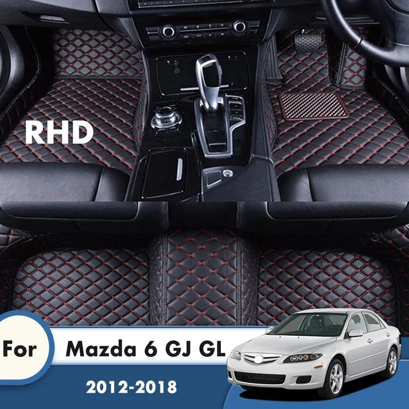 Leather Car Floor Mats Rugs For Mazda 6 GJ GL 2018 2017 2016 2015 2014 2013 2012 Carpets Styling Auto Interior Accessories