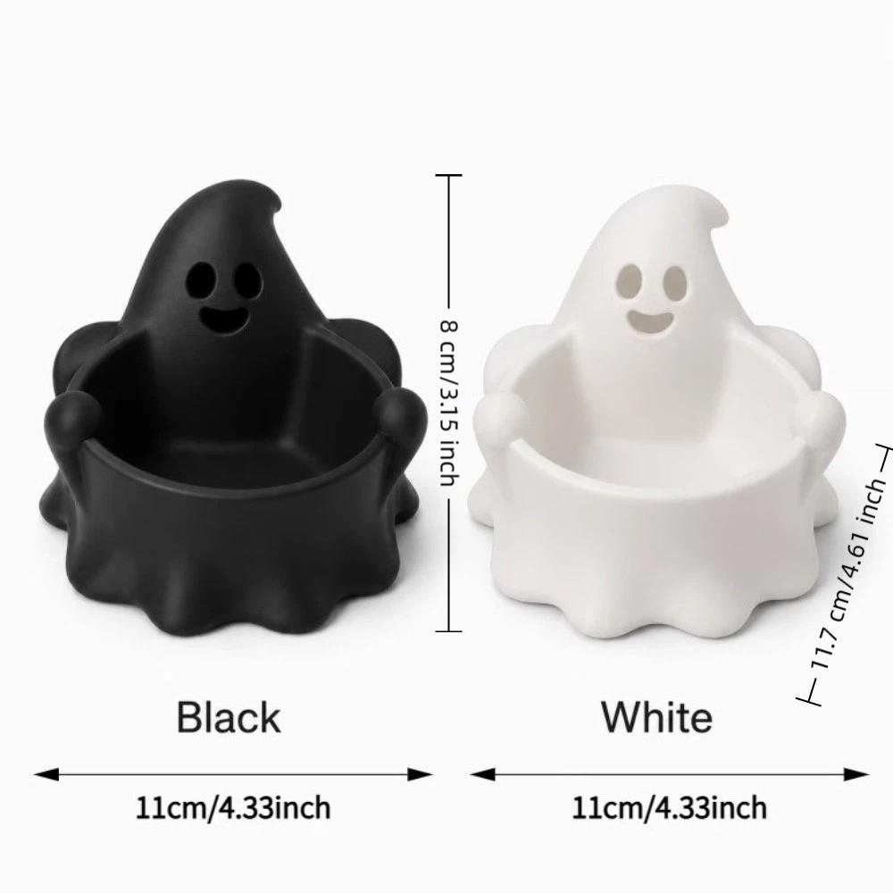 Cute Ghost Candy Bowl Creative Ghost Figurine Treat Holder Jewelry Organizer Party Decoration