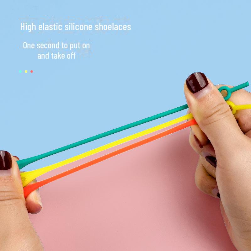 No-Tie Silicone Shoelace Buckle for Men, Women, and Children - Elastic, Wash-Free, White