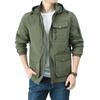 Men's Loose Plus Size Multi-pocket Jacket Spring and Autumn Thin Windproof Detachable Cap Jacket