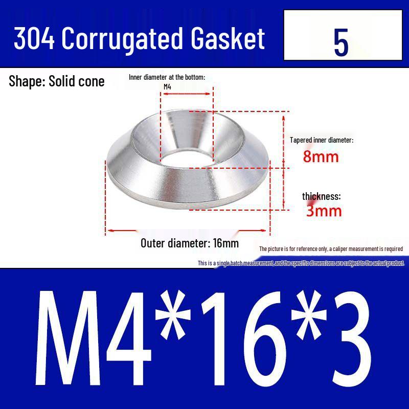 304 Stainless Steel Decorative Conical Fish Eye Washer for M3-M10 Countersunk Holes