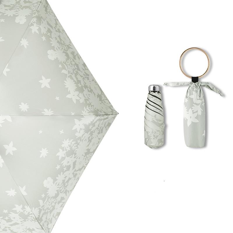 Mini Pocket Rain Umbrella 6 Ribs Luxury Women Umbrellas Printed Bracelet Anti UV Parasol Fashion Sun Protection Small Umbrella