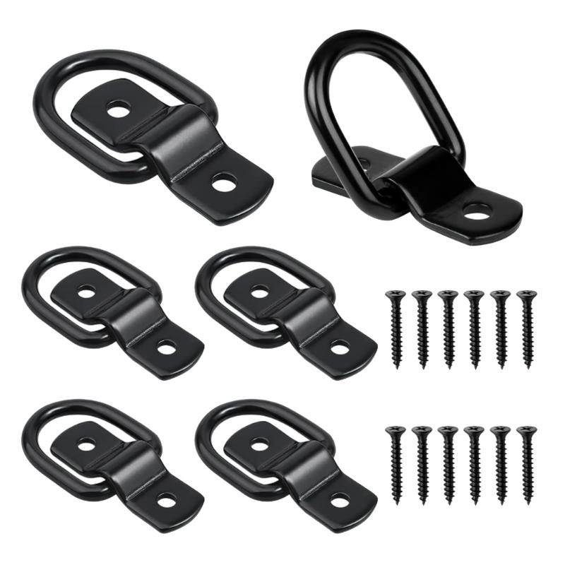 Steel D Rings Lashing Eyelets Heavy Duty Rustproof Assembly Rings For Truck Boats ATV Garage Installation With Screws