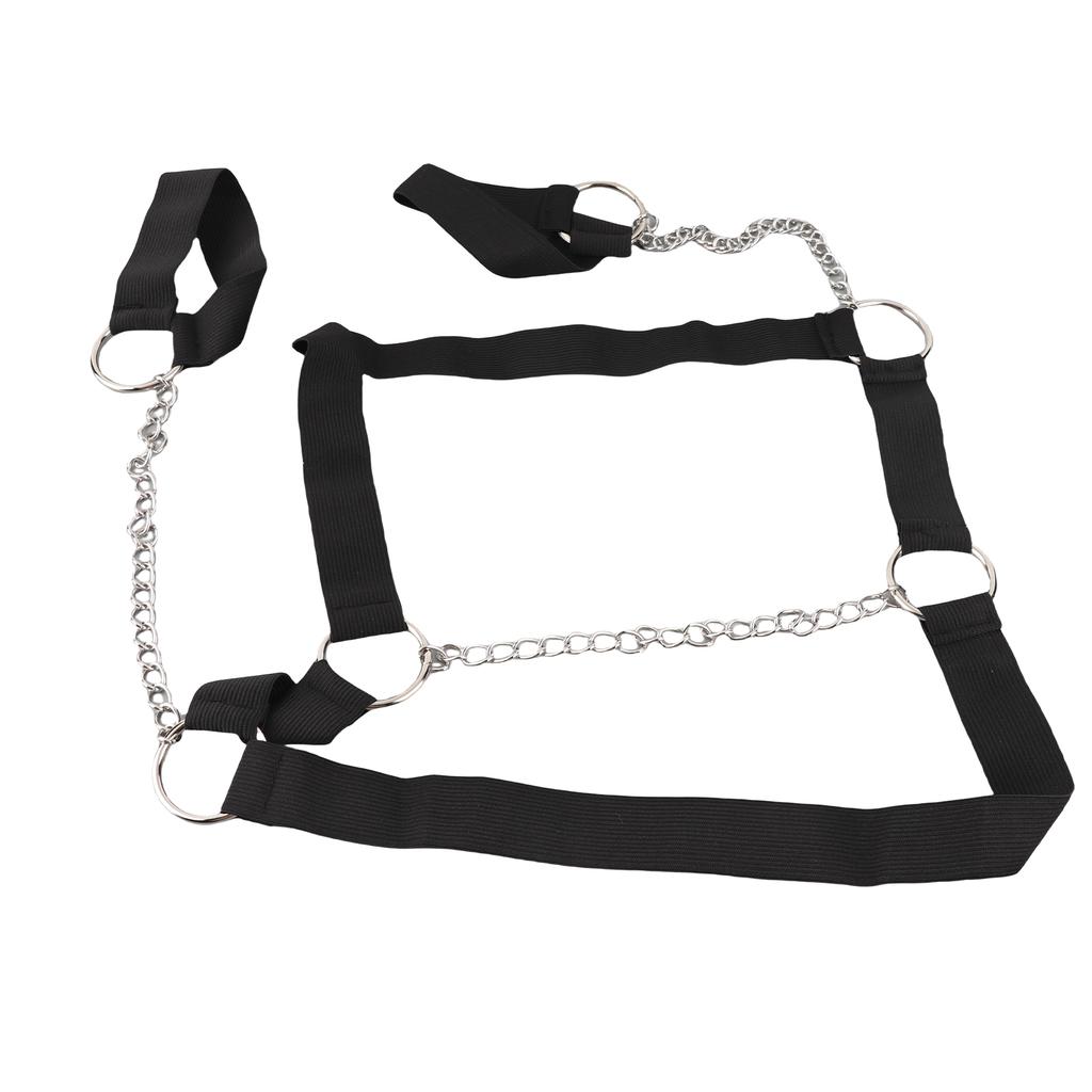 Men Chest Harness Black Punk Style Adjustable Tightness PU Metal Chain Men Top Chest Suspender for Cosplay Party
