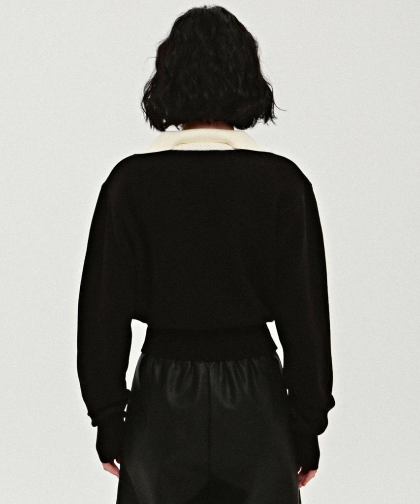 Nigaennikol Classic Color Block Collar Knit_Black