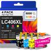 LC406 LC406XL Ink Cartridges for Brother Printer Compatible for LC 406 XL Ink Cartridges Work for Brother MFC-J4335DW MFC-J5855DW MFC-J6555DW