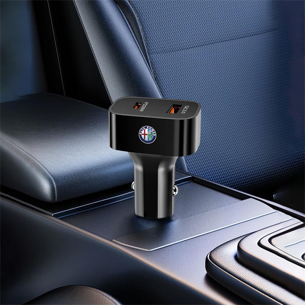 Car Charger Lighter Fast Charging Mini PD USB Type C Car Phone Charger For Alfa Romeo 159 147 Giulietta Stelvio 156 MiTo