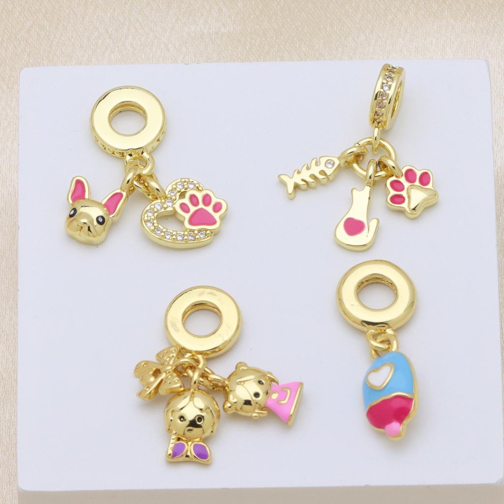 Cute Sweet Wind Boy Girl Balloon Bike Bike Cone Cat Dripping Panjiadora Bracelet Pendant