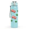 1PC Red Toy Truck Seamless Pattern 750ml Color Plastic Sports Water Bottle Leakproof Flip Straw Lid Suitable for Sports Office Home Use