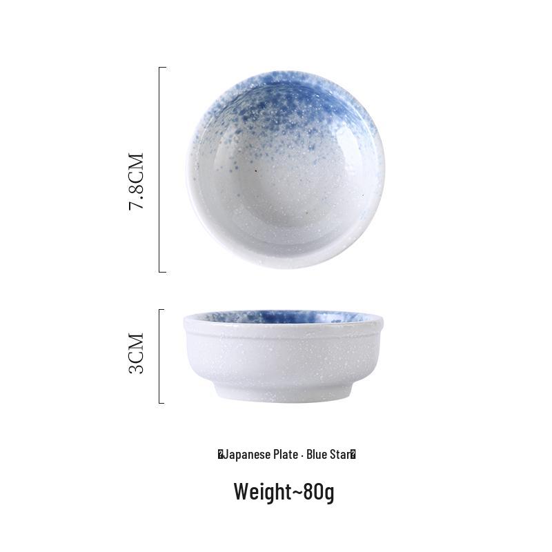 Japanese Ceramic Round Plate: Creative Soy Sauce, Sushi, Vinegar, or Doubanjiang Dipping Dish for Restaurants and Homes