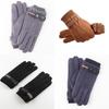 Winter Mens Thick Fleece Lined Leather Touchscreen Gloves For Outdoor Commuting