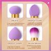 3 Pcs Double Ended Purple Makeup Sponge and Brush Set, Easy to Use, Portable Travel Set