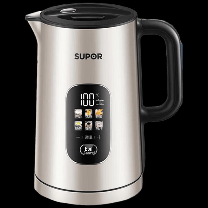 SUPOR ZMD Series 1.5L Electric Kettle with Digital Temperature Display CN plug (adapter included)