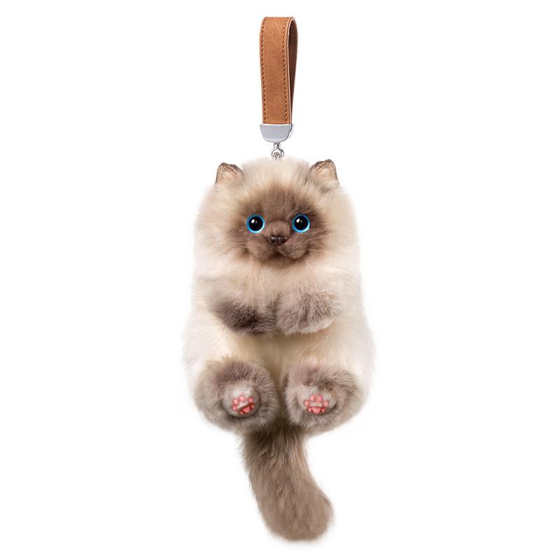 Cute Plush Cat Doll Pendant Keychain Girl Backpack Doll Pendant Simulated Animal Stuffed Toy Couple Bag Hanging Decorative Gift