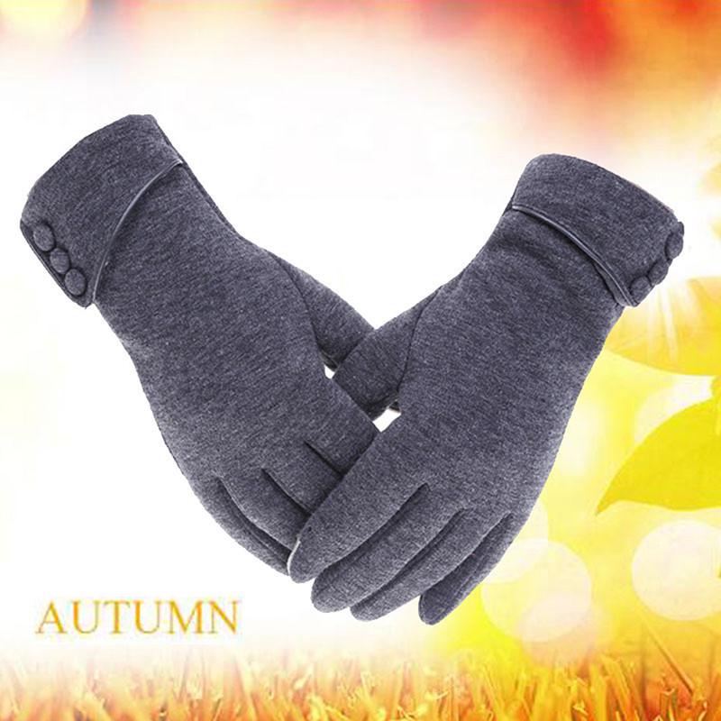 Woman's Winter Warm Suede Leather Touch Screen Driving Gloves Man's Cold Plus Velvet Thick Fingerless Flip Cycling Mittens