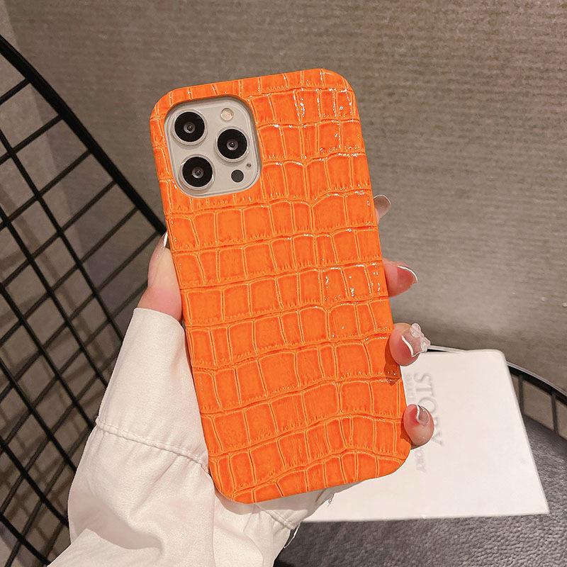 Creative IPhone14 Half-bag 13 Anti-drop 12 Crocodile Pattern Leather Case Suitable for Apple 15promax Phone Case