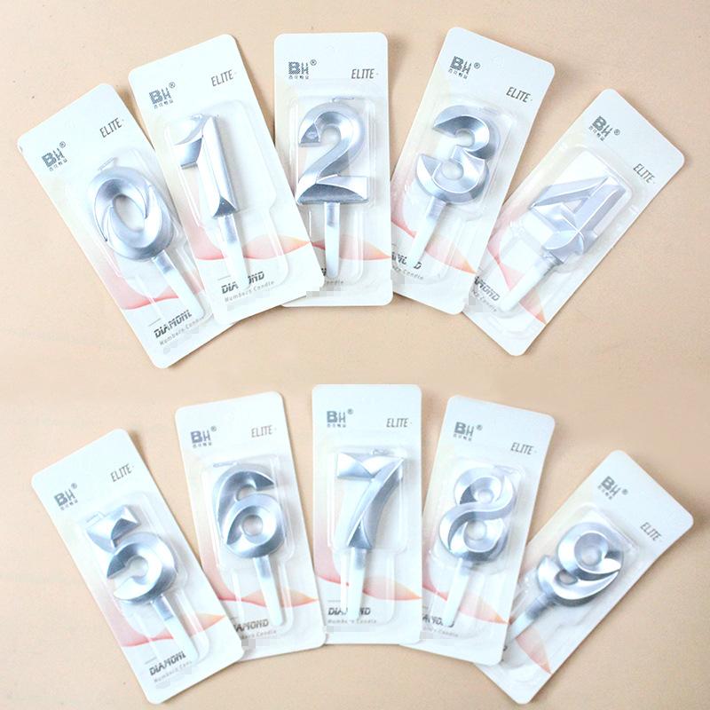 

Новый Креативный Торт на День Рождения Вечеринка Украшение на День Рождения Трехмерная Золотая Алмазная Большая Цифровая Свеча Втыкаемая Sample Diamond Silver Number 0-9 Mixed