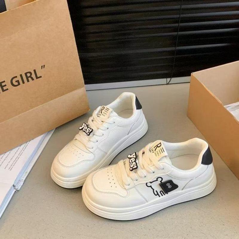 

Autumn platform white shoes women s new versatile and lightweight Velcro student sports board shoes women 40 чёрный