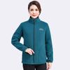 Spring Autumn Plus Sizes Women's Mid-length Loose Padded Jacket Casual Warm Hooded Zip Paragraph High Collar Collarless Tops