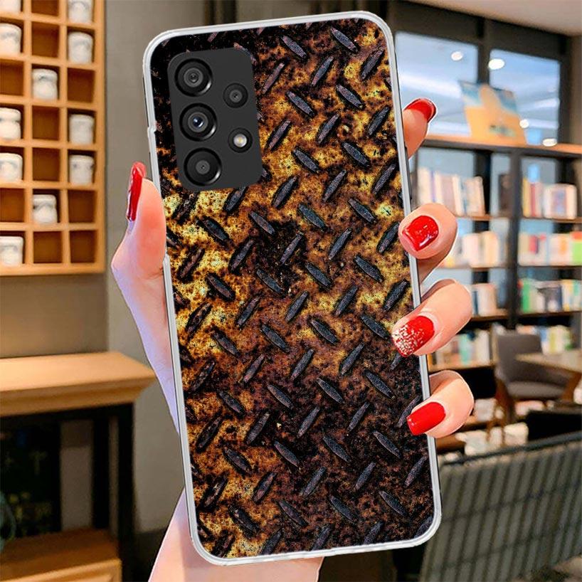 Vintage Industrial Style Rusty Pattern Phone Case For Samsung Galaxy A12 A22 A32 A52 A72 A02S Phone Case Note 20 Ultra 10 S10 Pl
