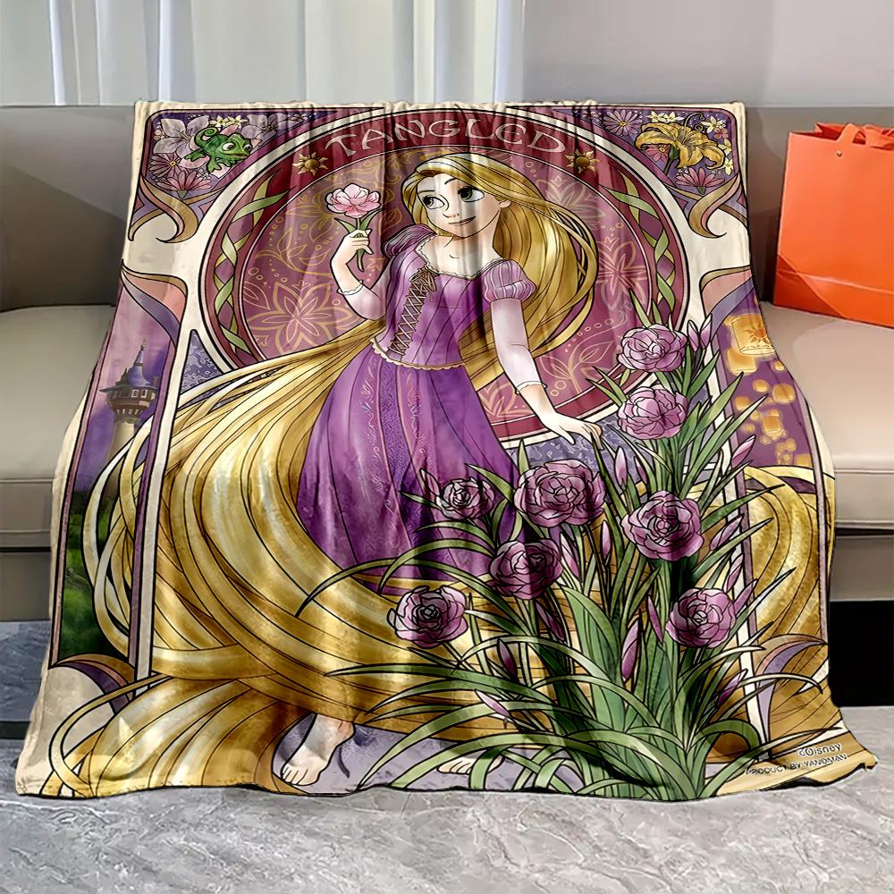 6 Sizes Beautiful Princess R-Rapunzel Print Blanket Bedroom Living Room Sofa Study Children's Room Decor Blanket Holiday Gifts