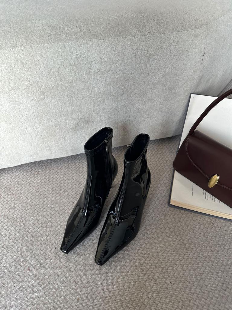 Autumn new square head high-heeled short boots are not tired after standing for a long time, zipper Martin boots commuter thin boots women