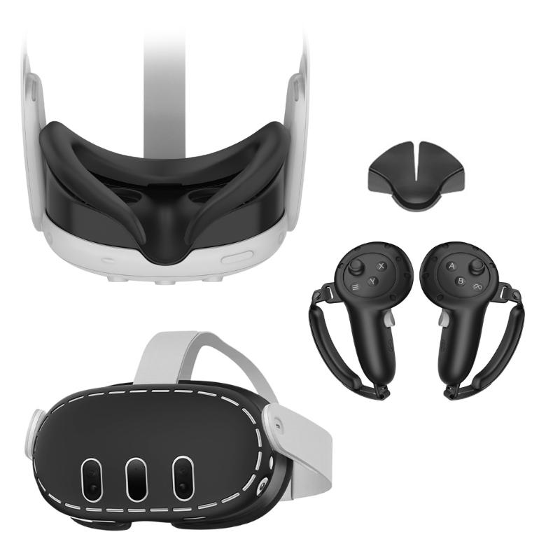 Rutschfeste Griffabdeckung für Quest3 Virtual Reality Headset-Abdeckung, schweißfeste und kratzfeste Hülle