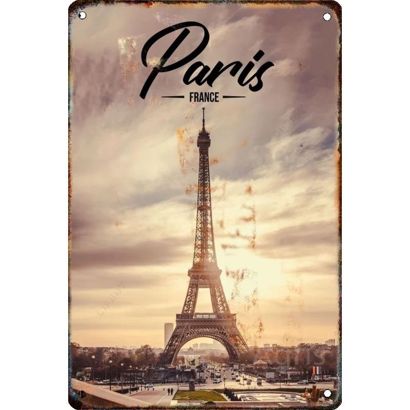 Cityscape Travel Metallschild, Urbanes Landschafts-Wanddekor 20x30cm