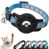 With Bells Cat Collar Safety Buckle Adjustable For Airtag Case Anti-Lost Reflective Strips Pet Tracker Collar for AirTag