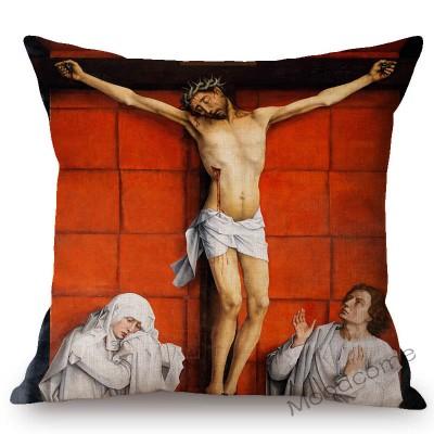 Netherland Artist Rogier Van Der Weyden Religion Jesus The Cross Virgin Mary Art Sofa Decoration Pillow Case Linen Cushion Cover