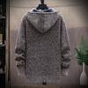 Autumn and Winter Mens Baggy Hooded Casual Full Zip Sweater Coats Warm Tops Plain Outwear Jackets