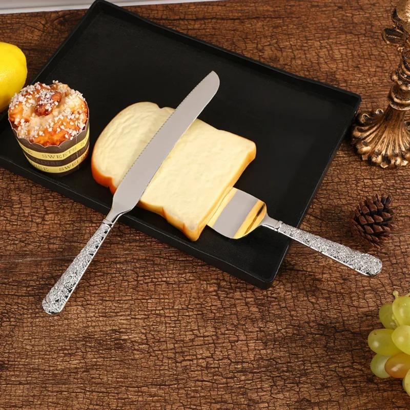 2Pcs Nordic Pie Cake Knife Zinc Alloy Toast Bread Spatula Wedding Dessert Bakeware Party Pizza Fondant Divider Home
