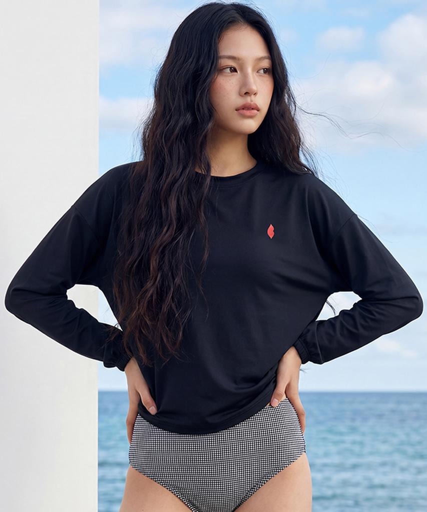 VIKINI VENDER (Bardot X Vikiven) Loose Fit Rash Guard - Black