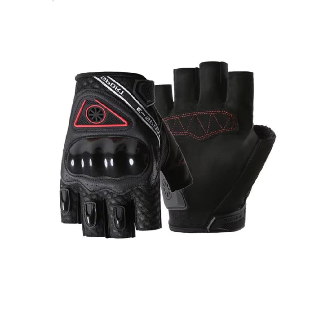 

Shock-Absorption Motorcycle Gloves Breathable Half Finger Gloves Protective Gloves Men s Riding L чорний