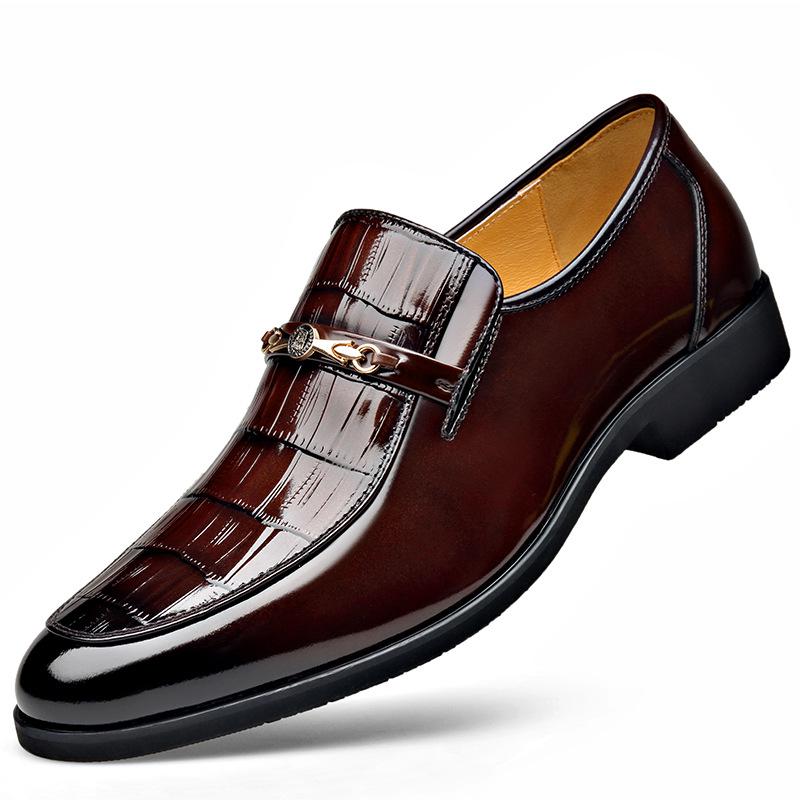 Men s Genuine Leather Dress Shoes - British Style Casual & Wedding Patent Leather Footwear 41