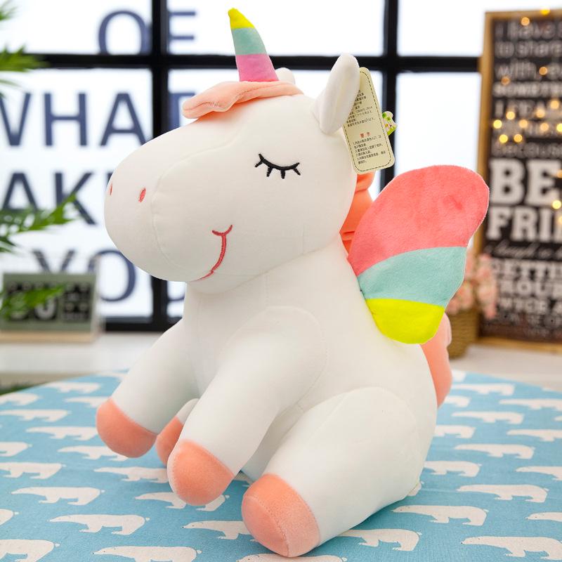 New Plush Toy Cloth Doll Down Cotton Rainbow Pegasus Unicorn Doll