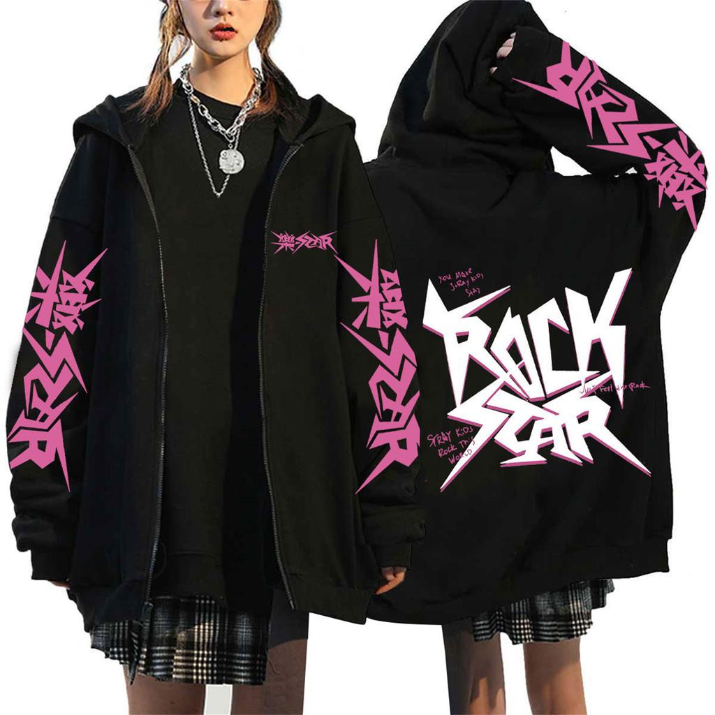 Moletom Feminino Casual Fashion Estampado de Manga Longa com Zíper e Capuz