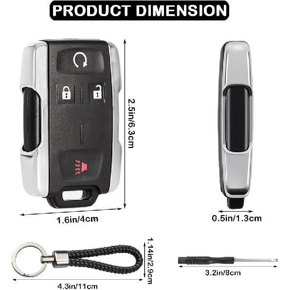 Key Fob Shell Case Replacement for Chevy Silverado Colorado GMC Sierra 1500 2500 3500 HD Canyon 2014 2015 2016 2017 2018    M3N-32337100 4 Button