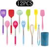 Black Non-stick Silicone Kitchenware Cooking Utensils Set Cookware Spatula Egg Beaters Stainless Steel Handle Kitchen Tool Set