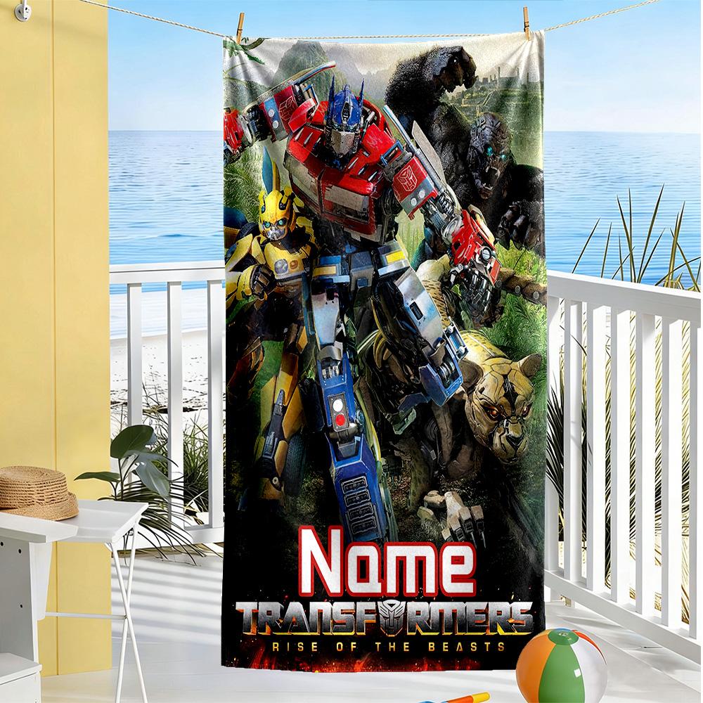 Love Transformers Customized Name Beach Towel Quick-Dry Soft Microfiber Perfect for Traveling Yoga Camping and Swimming