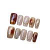 Golden Rose Handmade Gel Nail Art Patches - Hand-Painted, Purely Handmade, Hot-Selling Wearable Nails