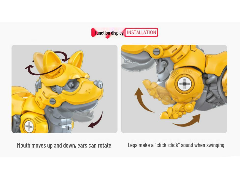 Parent-Child Mechanical Dog Assembled Disassembly Toy: Hands-on Educational Brain-Building Set for Kids