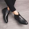 New Winter Fashion Chelsea Ankle Boots Men's Pointed Alligator Pattern Casual Shoes Luxury Designer High Tops Zapatos Hombre