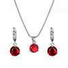 Water Droplet Necklace Earrings Zircon Jewelry Set