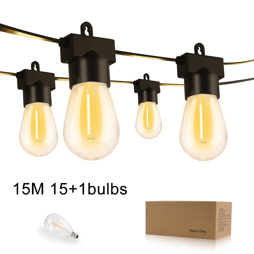 

S14 гирлянда на солнечных батареях светодиодная гирлянда небьющаяся пластиковая лампа для сада кемпинга двора свадебного украшения вечеринки IP65 EU