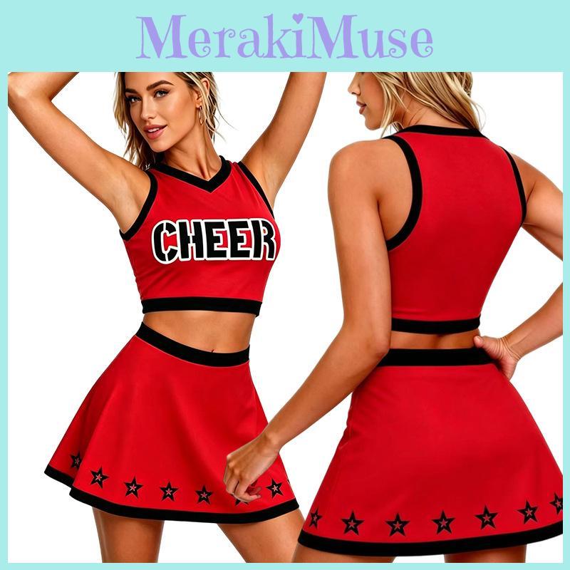 Cheerleader Uniform With Polyester Fabric For Cosplay And Performance Use