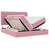 Storage Bed with Mattress Pink 180 X 200 Cm Velvet